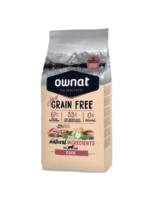 Croquettes Just Grain Free Canard Ownat 3 Kg 1 Croquettes Just Grain Free Canard Ownat 3 Kg