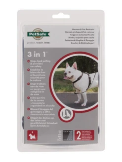 PetSafe Dispositif De Retenue Et Harnais3 En 1 Noir -Chien Produits Boutique dispositif de retenue et harnais 3 in 1 noir 2